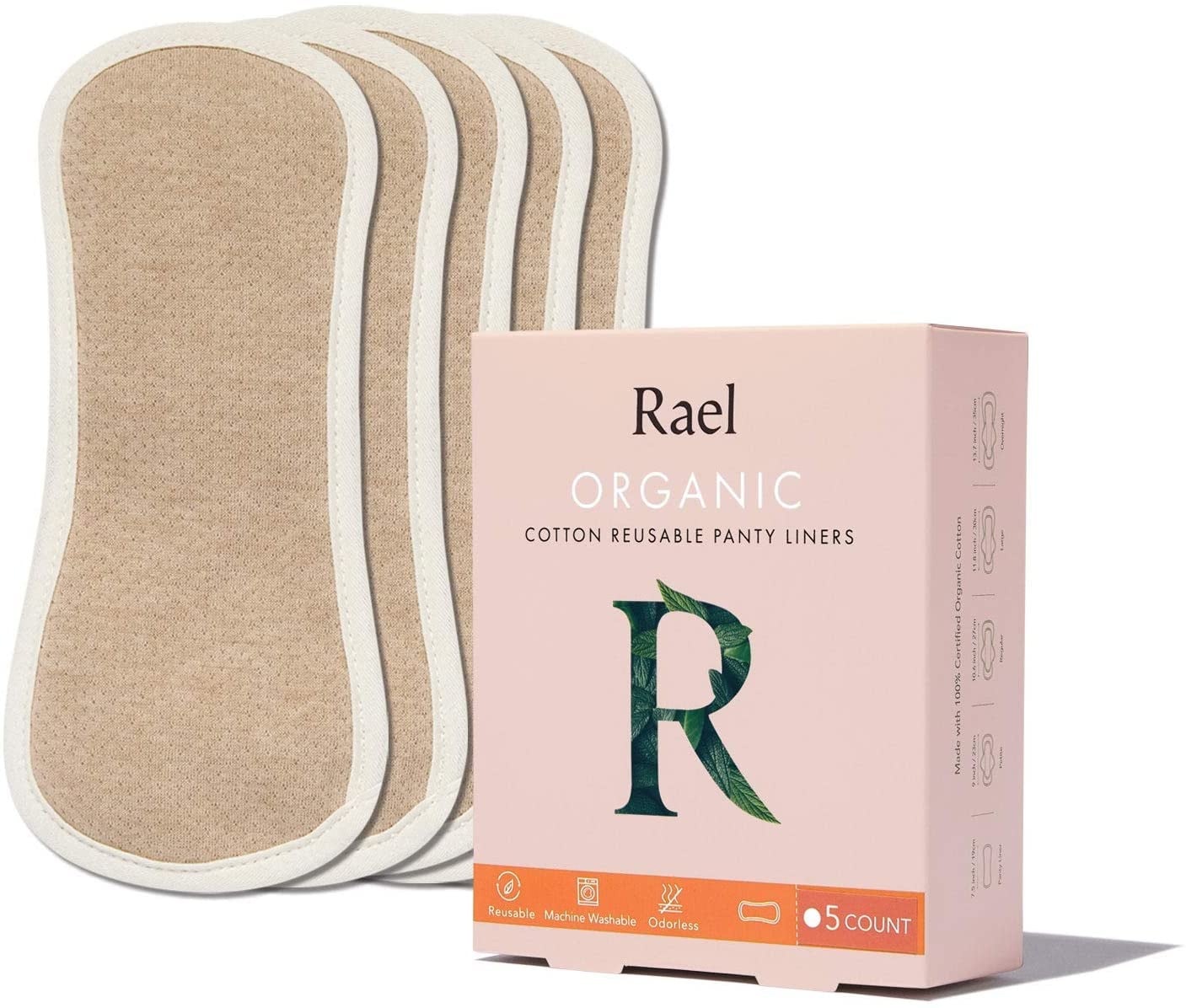 Rael, Inc., Organic Cotton Cover Period Underwear, S/M, 5 Count