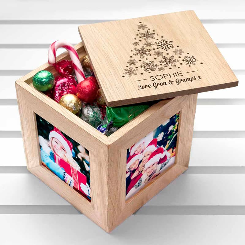 Personalised Photo Cube With Festive Treats