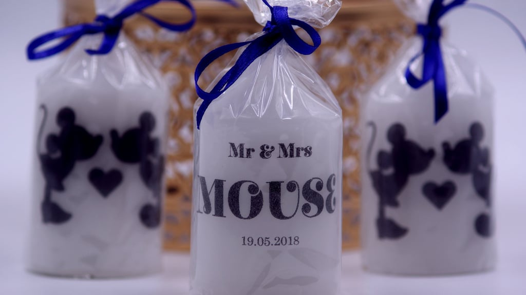 Mr. and Mrs. Mouse Candle Wedding Favour