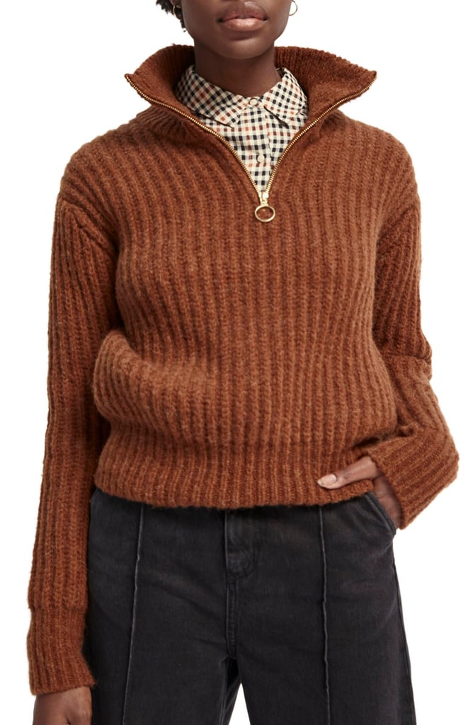 Scotch & Soda Ribbed Half Zip Sweater