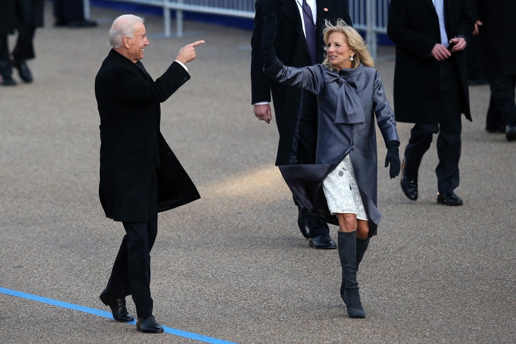 He and Jill look like runway royalty.