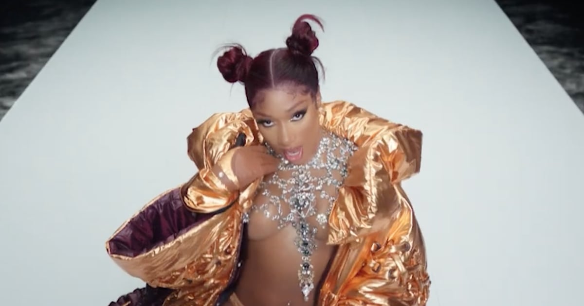 Megan Thee Stallion Looks Like Rap Royalty in This Gold Couture Puffer Coat