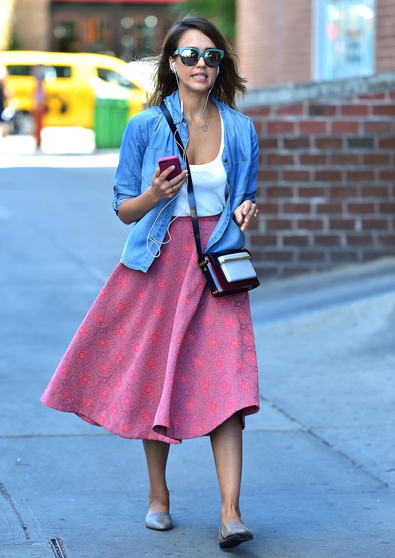 Jessica Alba in H&M | Street Style | POPSUGAR Fashion