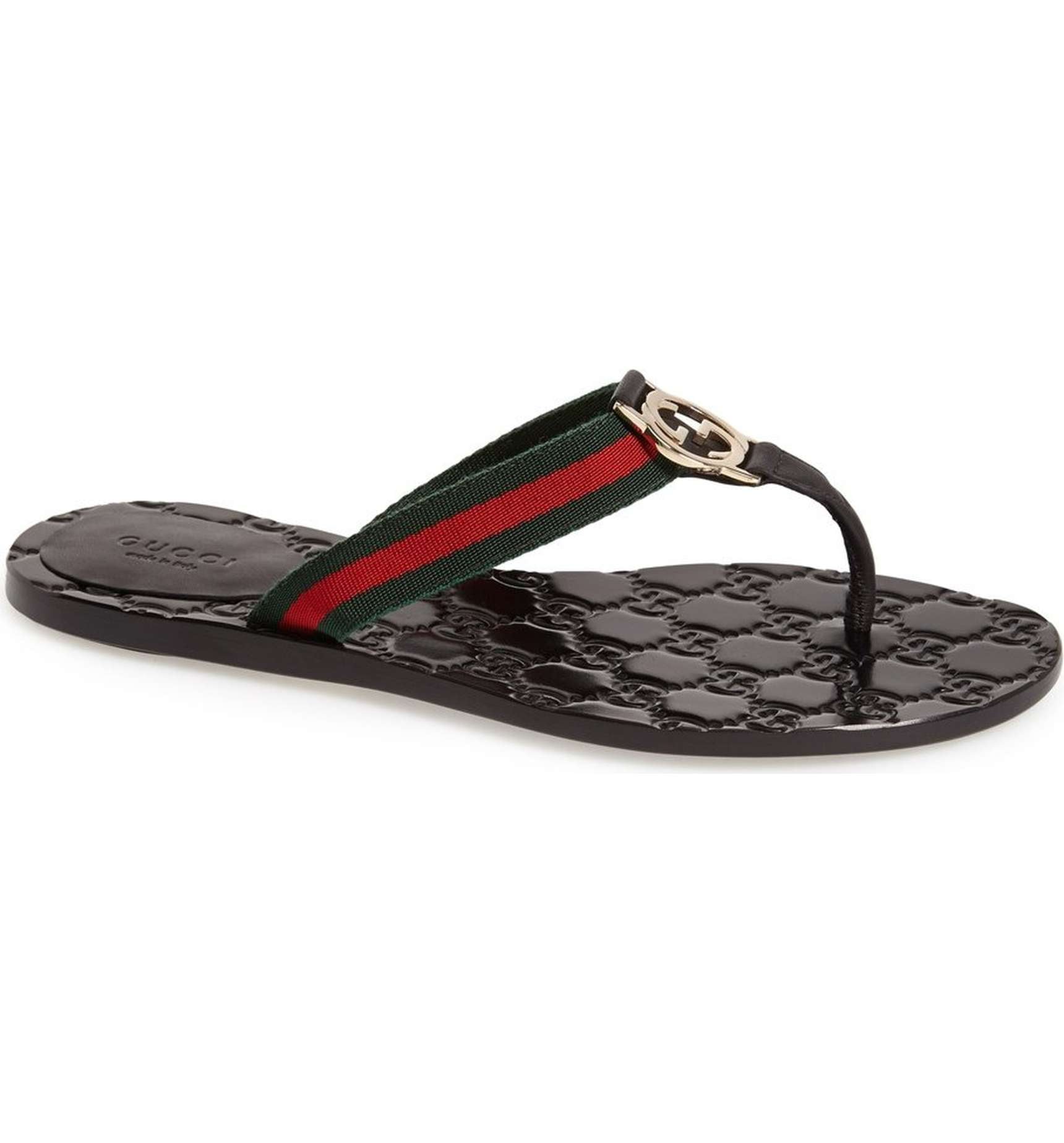 gucci gg logo flip flop