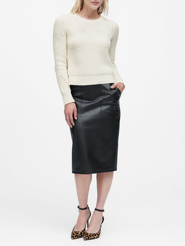 Chunky Pointelle Cropped Sweater