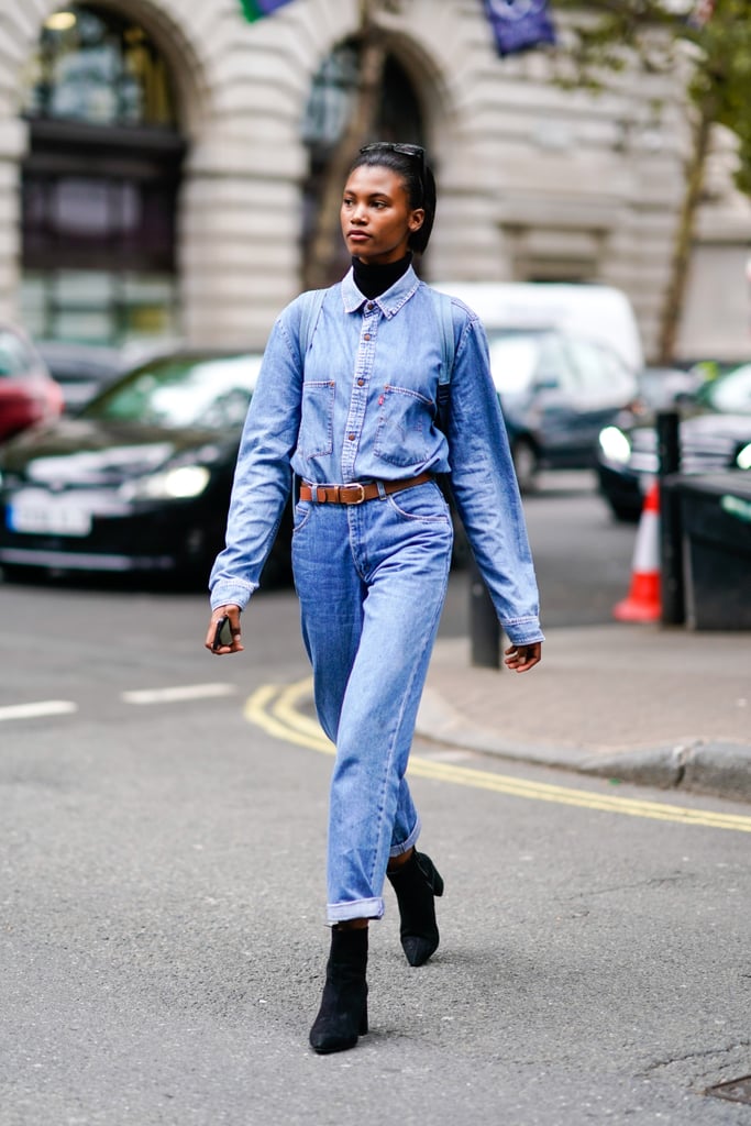 Skip the denim jacket in favour of a chambray shirt on top. | Denim on  Denim Outfit Ideas | POPSUGAR Fashion UK Photo 4