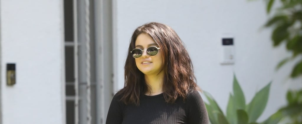 Selena Gomez Walked Her Dog in Sweats, but It's Her Mini Croc-Embossed Bag That Caught Our Eye