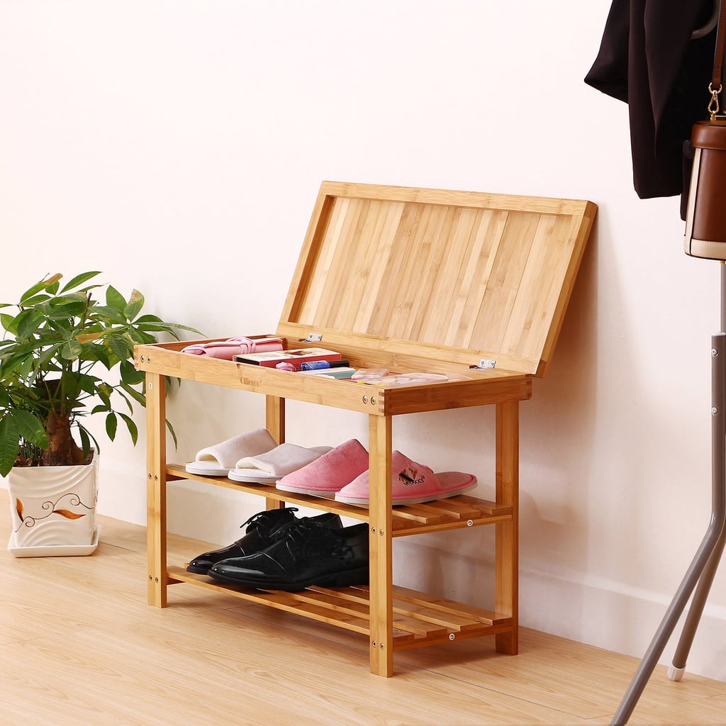 Ollieroo 2 Tier Natural Bamboo Shoe Rack