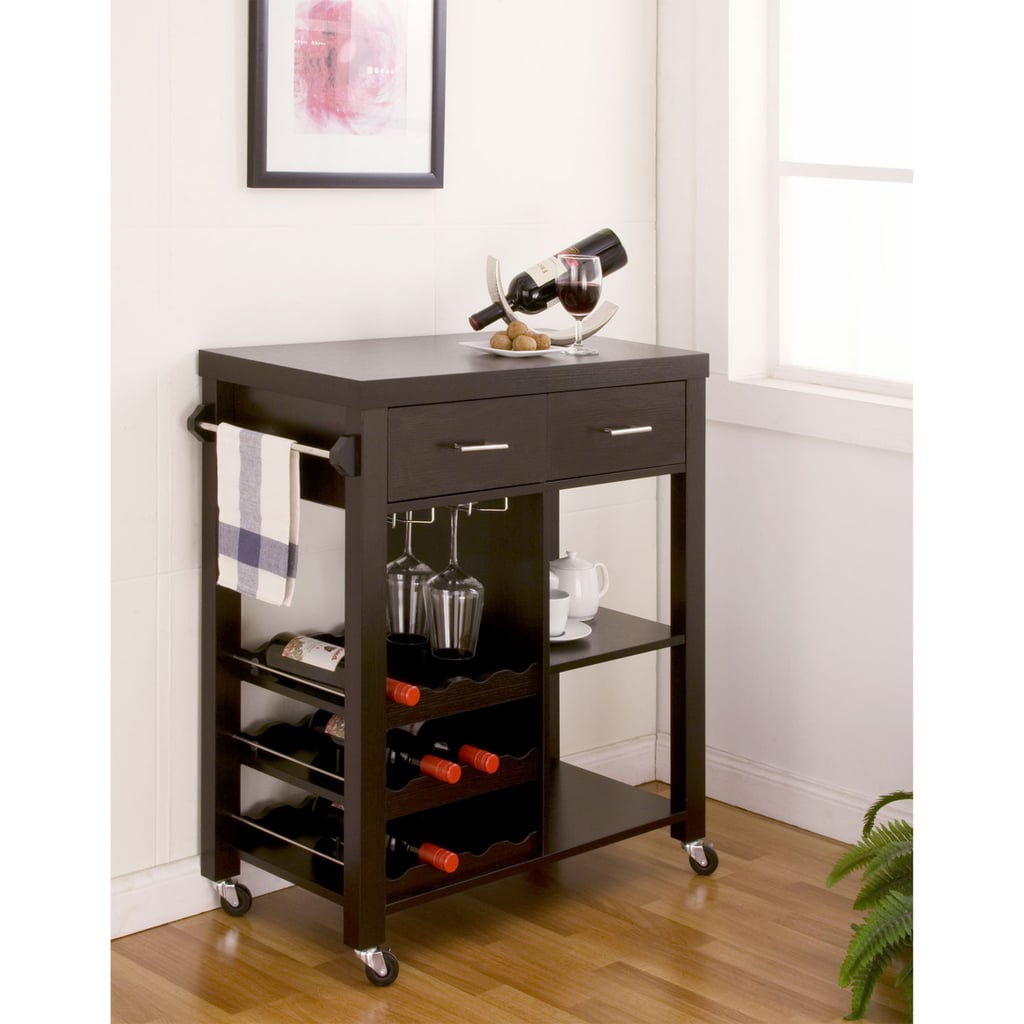 Furniture of America Stewardee Contemporary Mobile Kitchen Bar Cart ($200)