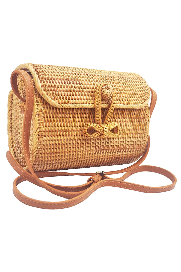 Haan Rattan Handwoven LongOval Rattan Bag Spring and Summer Fashion