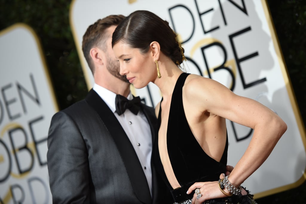 Justin Timberlake and Jessica Biel at the 2017 Golden Globes