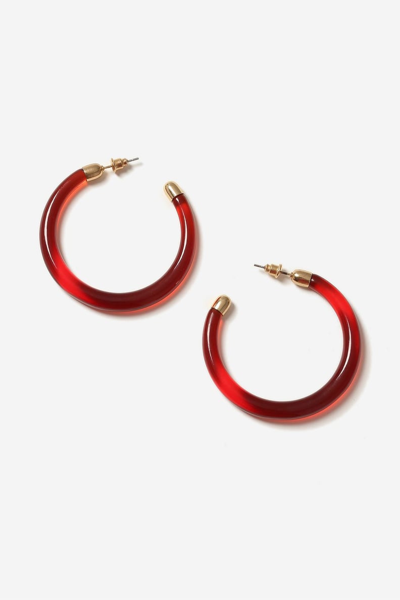 Topshop Red Hoop Earrings