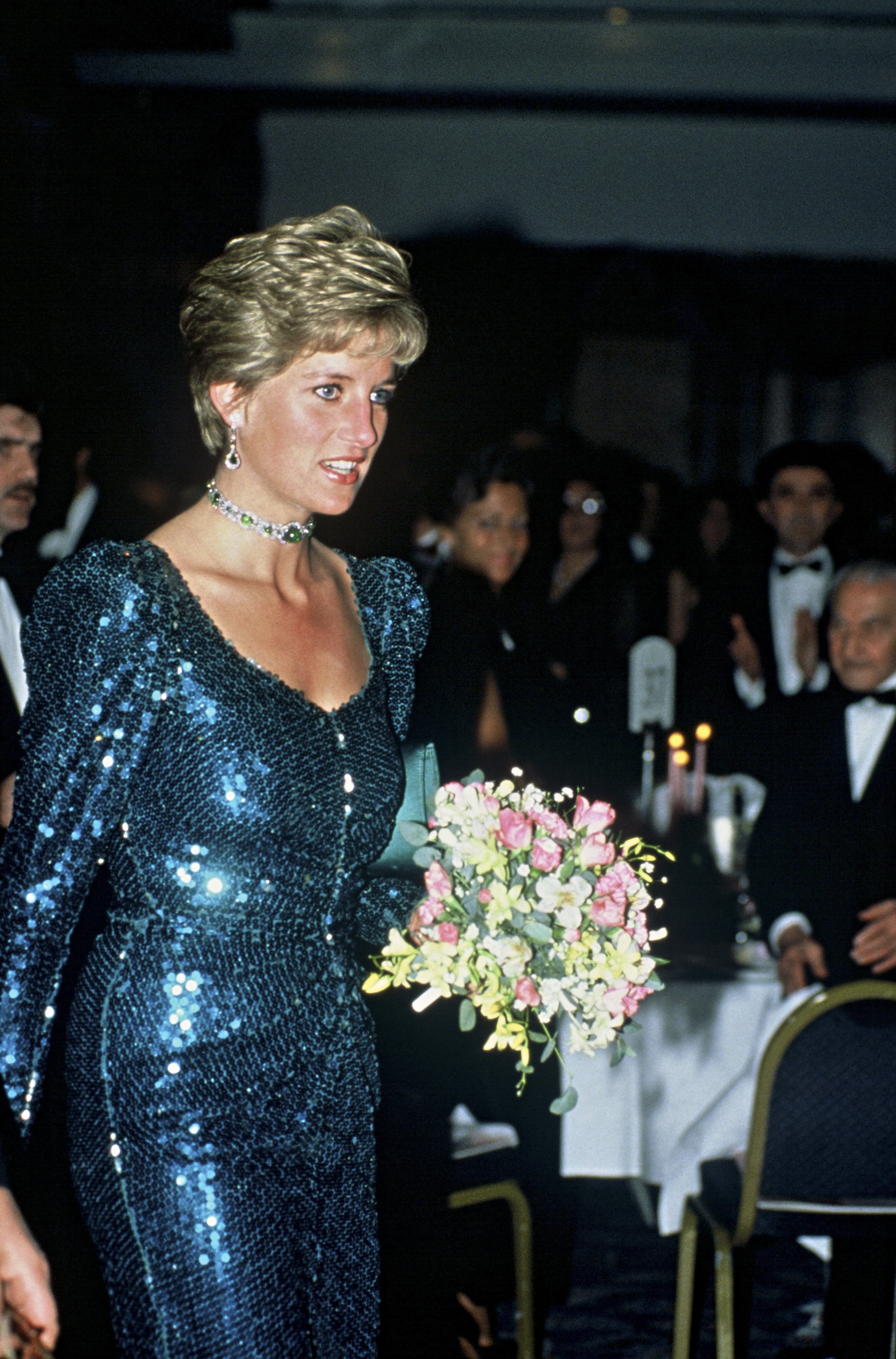 princess diana blue dress Royal Family Gown Souvenir Sheet MNH  Meditative Philately The PRINCESS DIANA royal blue satin gown radiates elegance with off Princess Diana challenged royal protocol