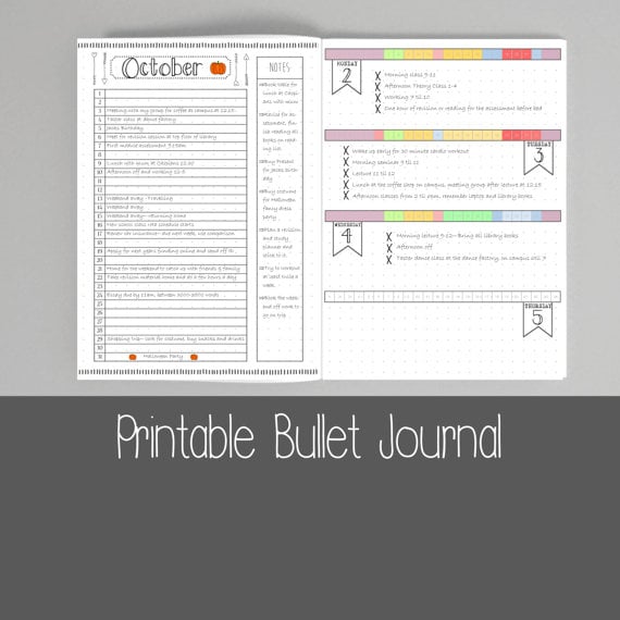 Printable Bullet Journal Pages