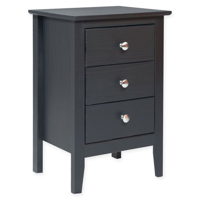 Adeptus Easy Pieces Three-Drawer Nightstand in Black