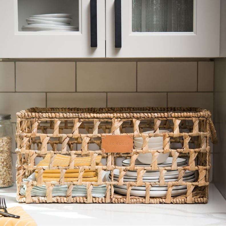 Water Hyacinth Open Weave Cash Basket