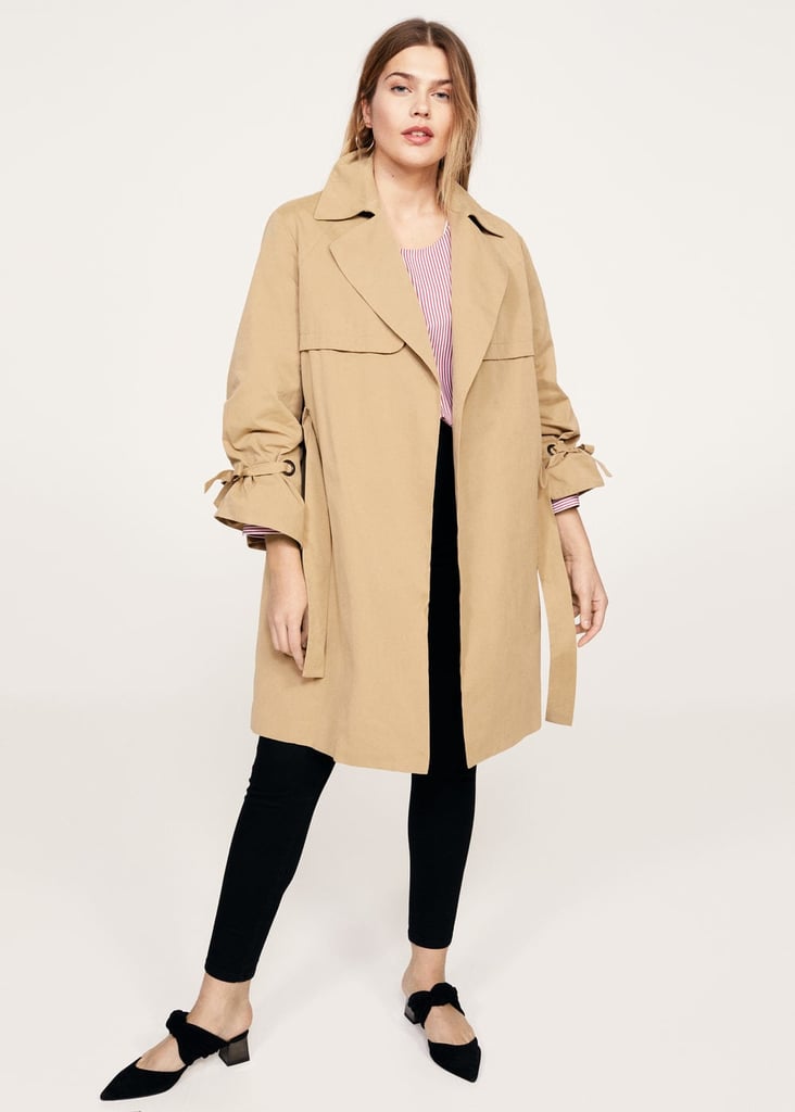 Violeta by Mango Pleated Sleeve Trench
