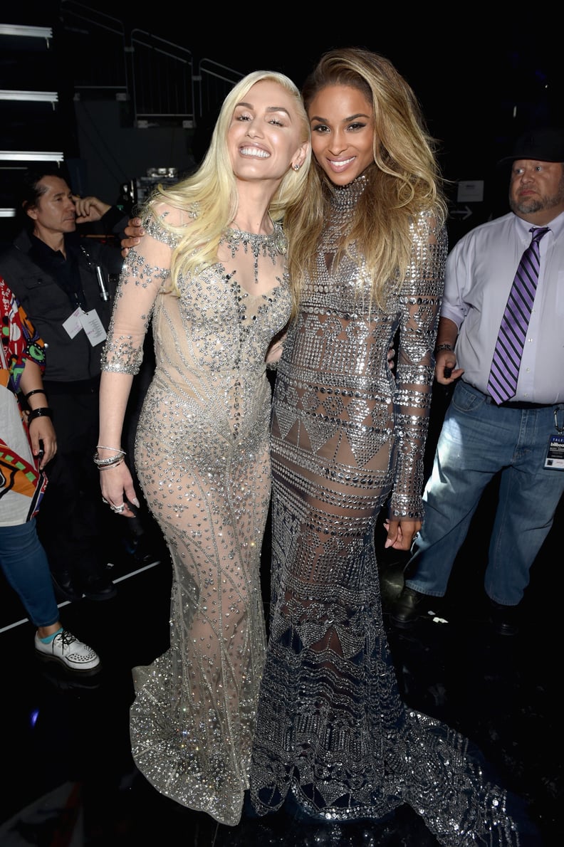 Gwen and Ciara Posing Backstage in Their Sheer Dresses