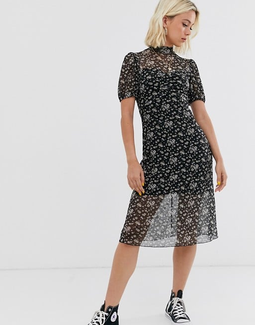 Miss Selfridge Mesh Midi Dress