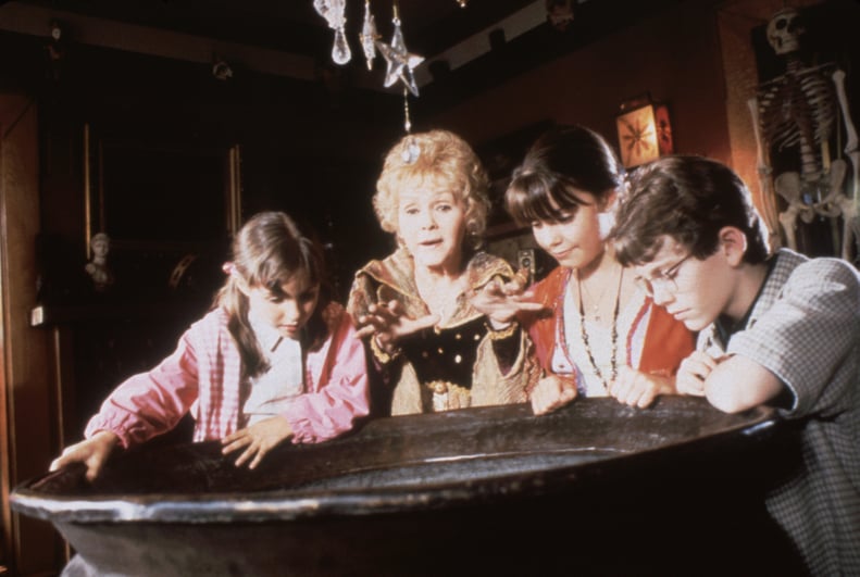 HALLOWEENTOWN, (from left): Emily Roeske, Debbie Reynolds, Kimberly J. Brown, Joey Zimmerman, 1998.  Disney Channel  / Courtesy: Everett Collection