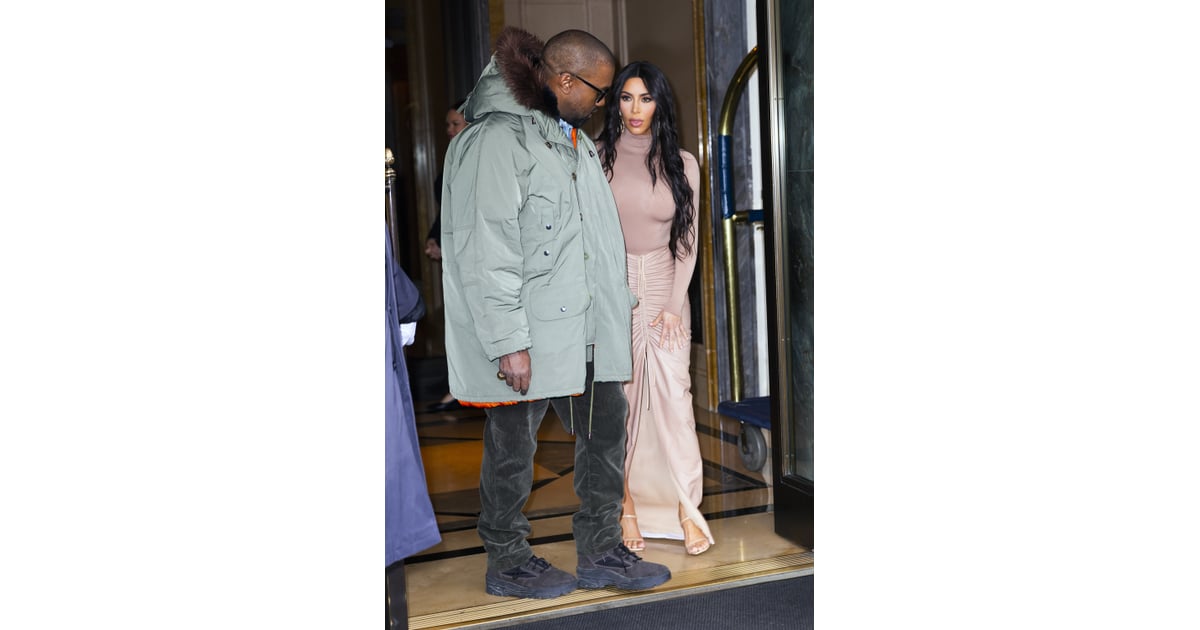 Kim Kardashian and Kanye West at the SKIMS Nordstrom ...
