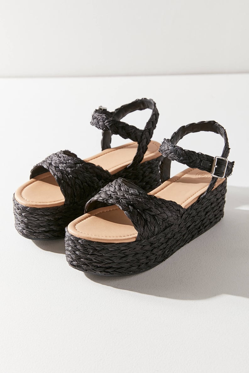 UO Rosalie Raffia Platform Sandals