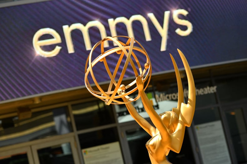 An Emmy statue is seen on the red carpet ahead of the 74th Emmy Awards at the Microsoft Theater in Los Angeles, California, on September 12, 2022. (Photo by Chris DELMAS / AFP) (Photo by CHRIS DELMAS/AFP via Getty Images)