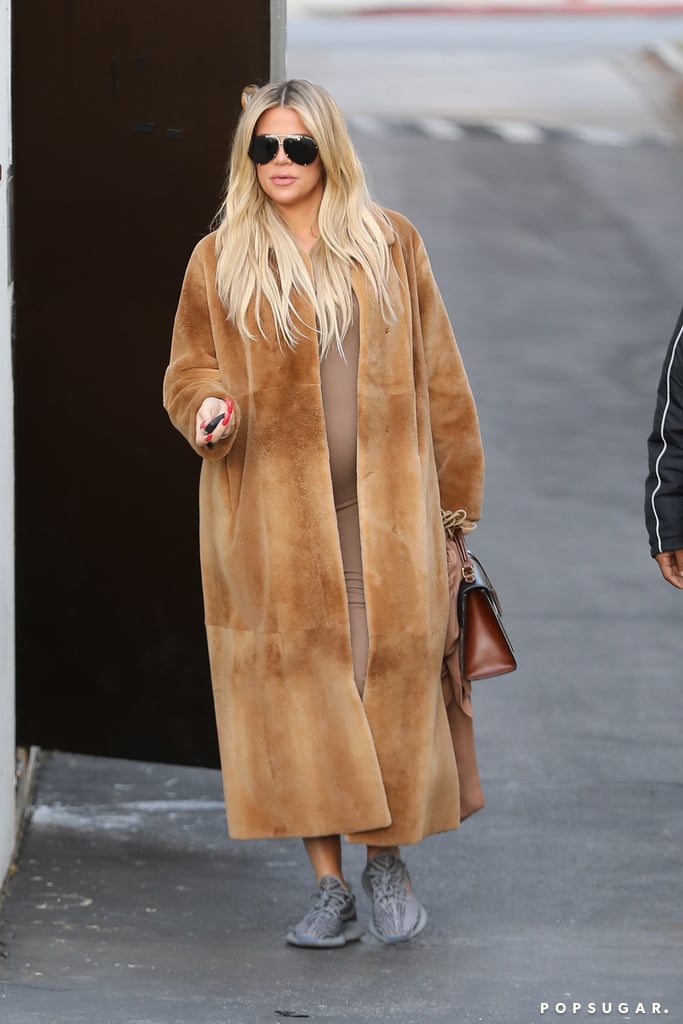 Khloe Kardashian Wearing a Bodycon Dress Pregnant