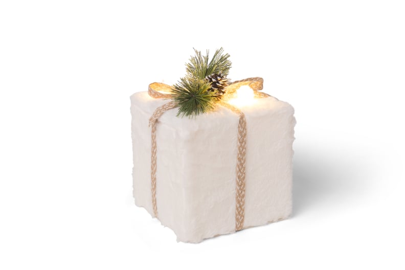 HomeGoods Faux Fur Light-Up Decorative Gift Box ($15)
