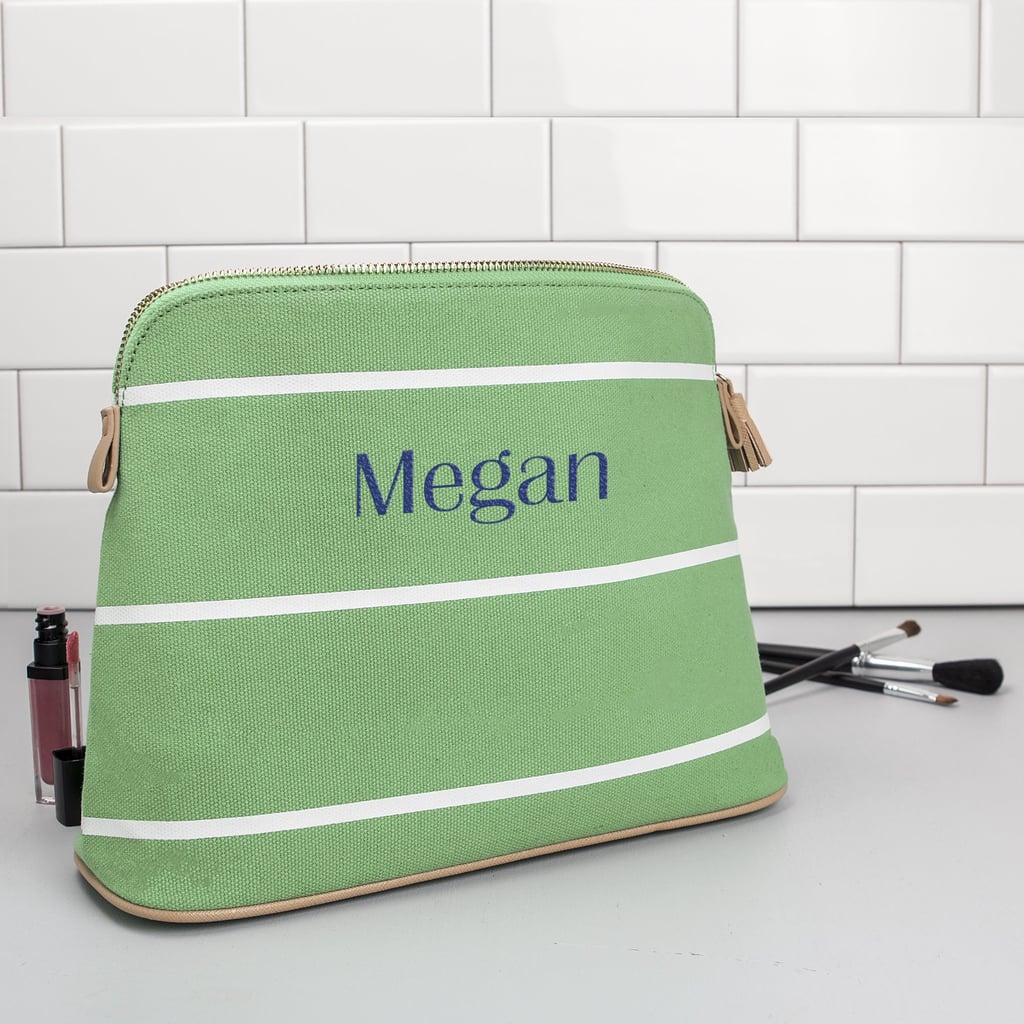 Personalized Striped Cosmetic Bag