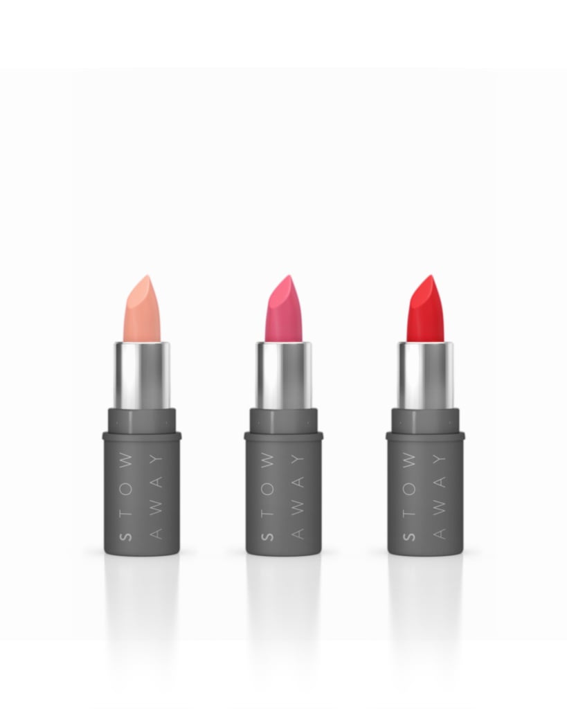 At your partner's house, preferably somewhere out of sight.
In your favorite party clutch (because this is the one lipstick that will actually fit).

Try: Stowaway Creme Liptick ($14)