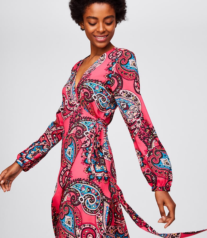 Paisley Wrap Midi Dress