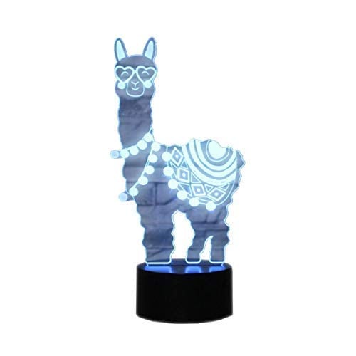 Novelty 3D Illusion Lamps LED Alpaca Llama Night Light