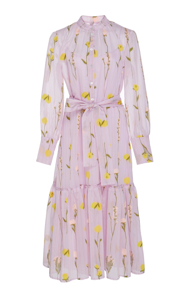 Lela Rose Floral Chiffon Shirt Dress | Pippa Middleton Purple Dress ...