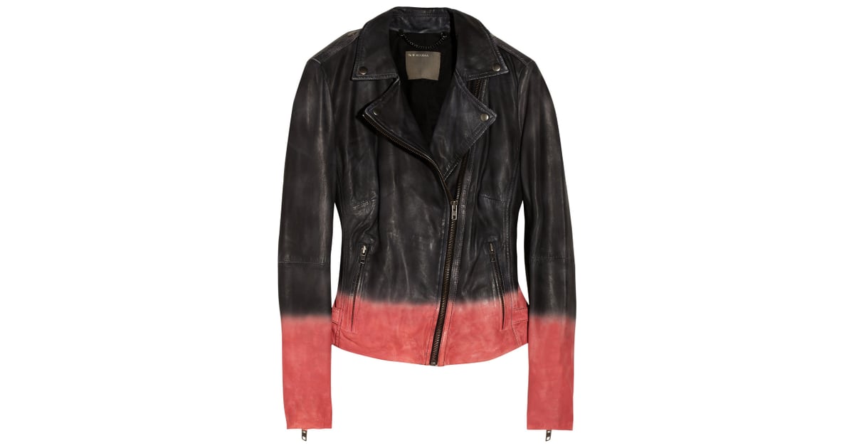 Muubaa Black and Pink DipDye Leather Jacket (106, originally 530