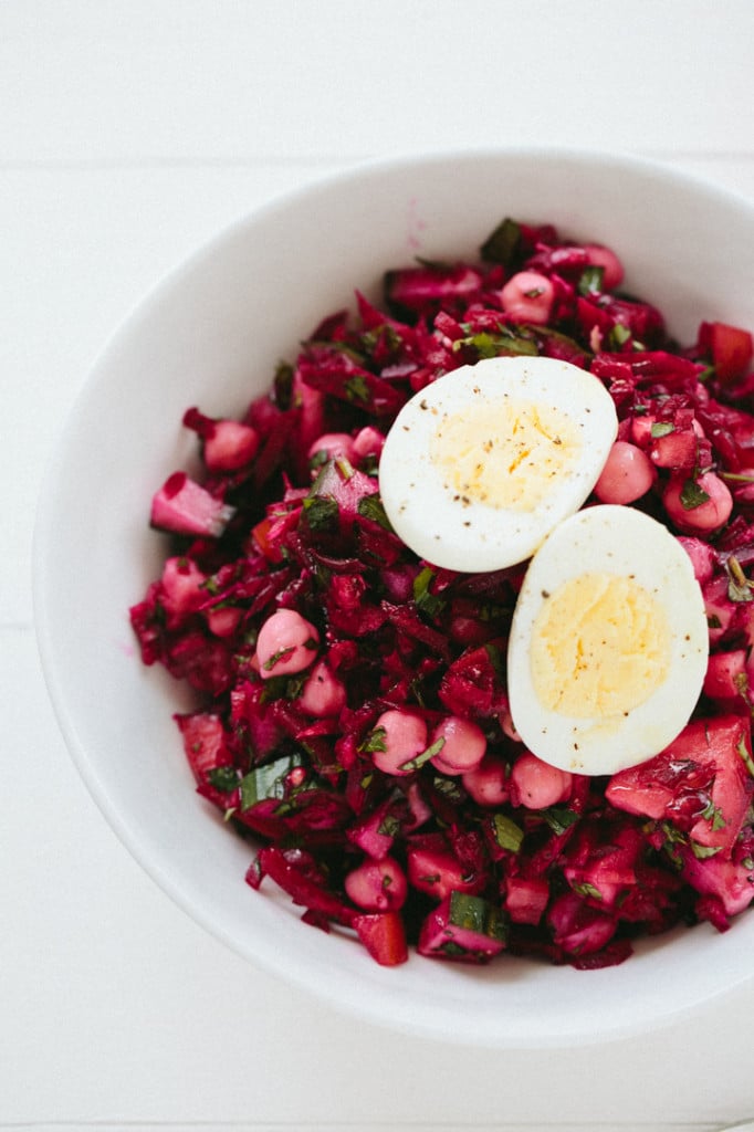 Beet Tabbouleh With Egg and Chickpeas