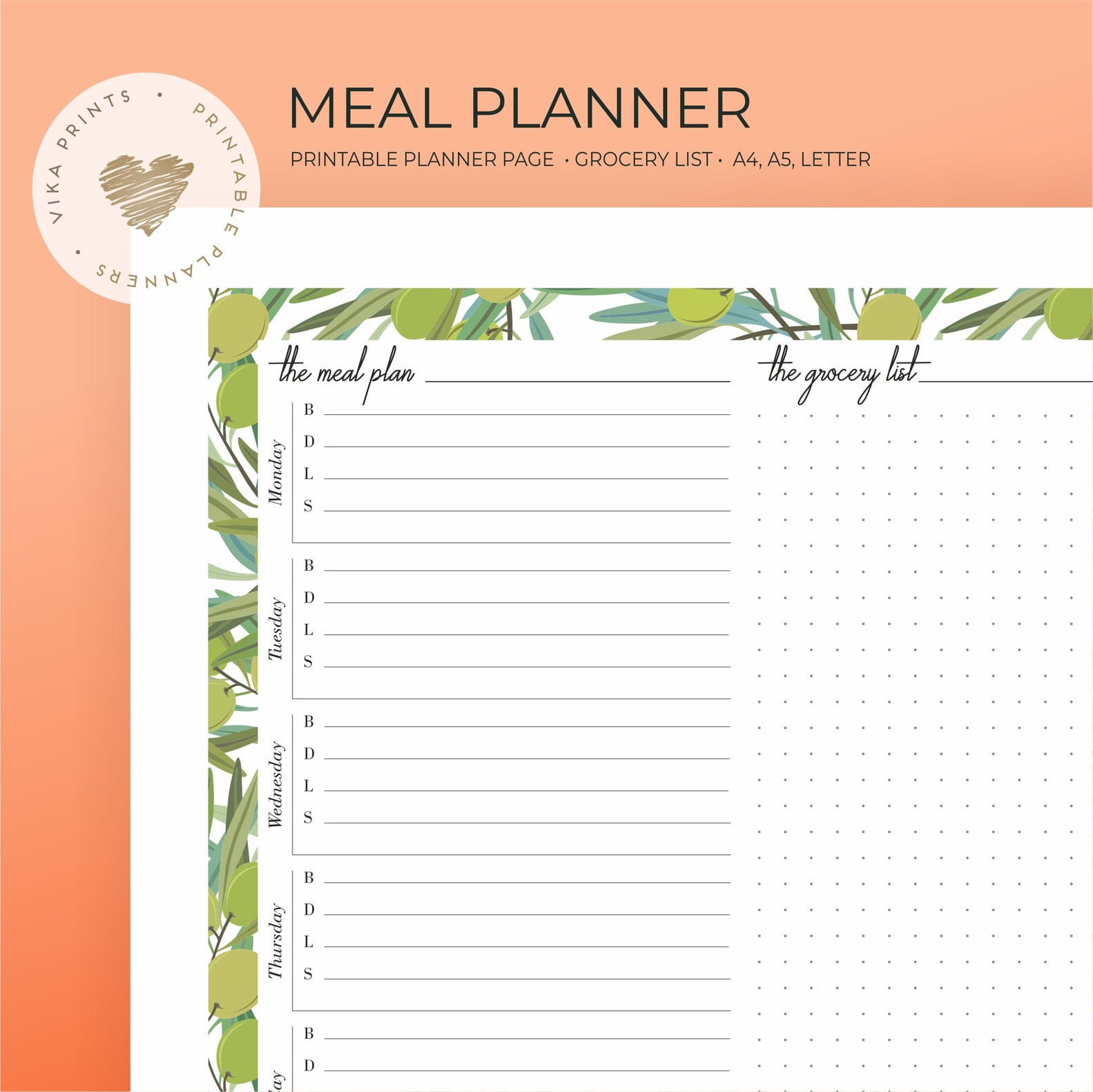 Printable Meal-Planning Sheets | PS Fitness