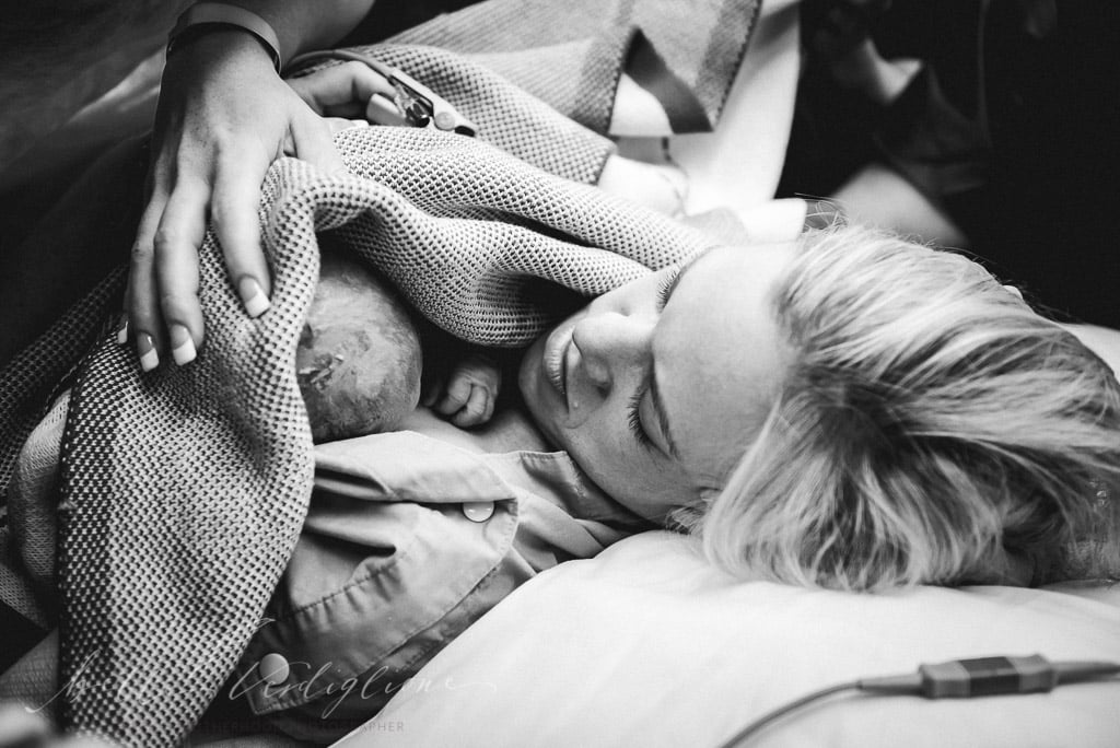 C-Section Mom Watching Baby's Birth