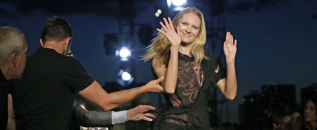 Candice Swanepoel Runway Fall at Givenchy Spring 2016