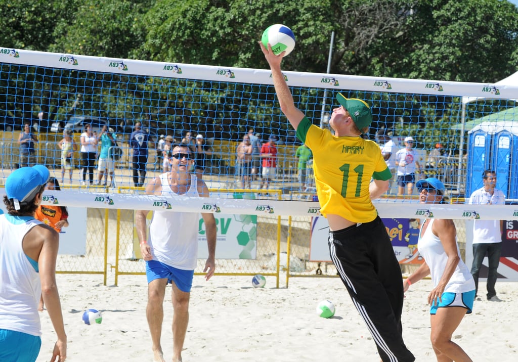 He competed in a game of beach volleyball on his tour of Brazil in March 2012.