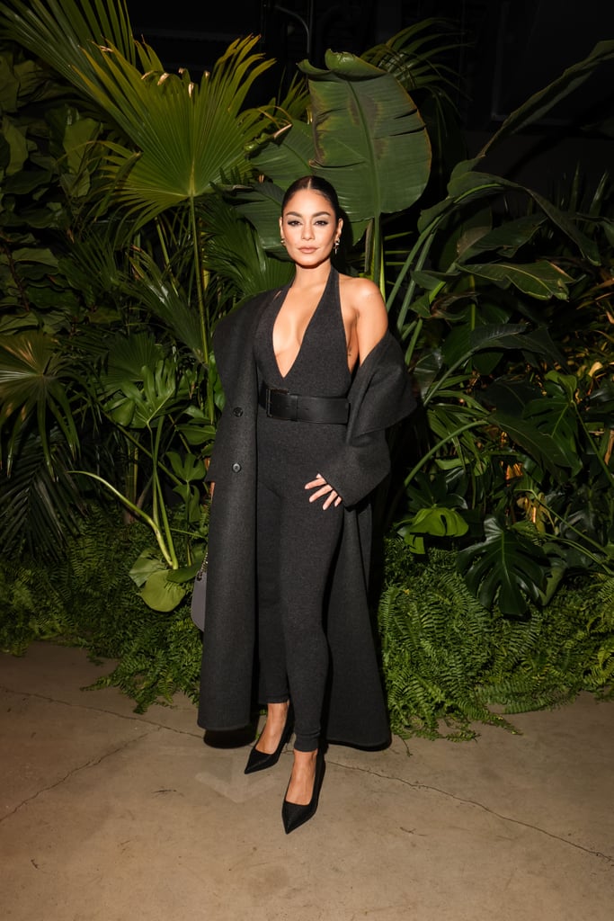 Vanessa Hudgens Wears Michael Kors Gray Cashmere Catsuit