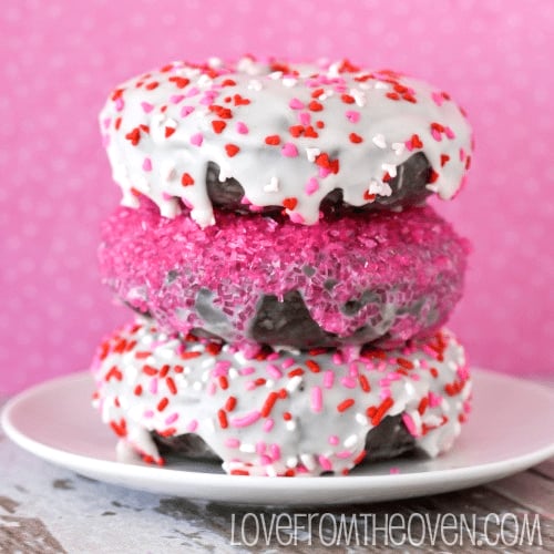 Valentine's Day Baked Chocolate Doughnuts