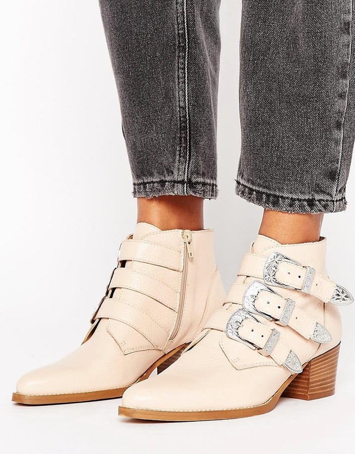 ASOS Ryder Leather Buckle Ankle Boots 