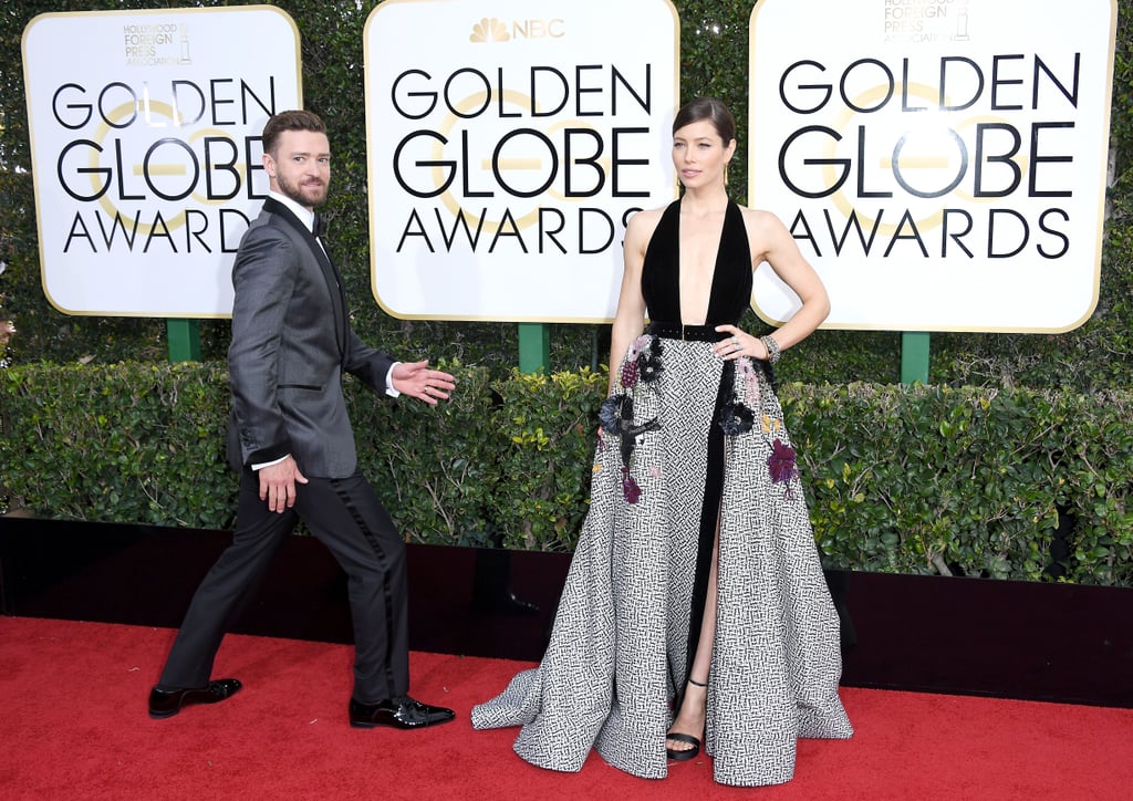 Justin Timberlake and Jessica Biel at the 2017 Golden Globes