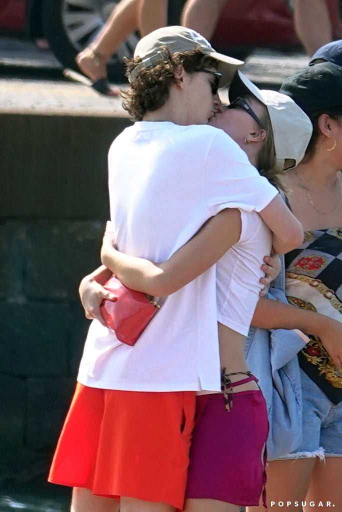 Timothée Chalamet Lily-Rose Depp Kissing on a Boat in Italy