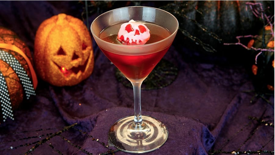 Poison apple-tini: Crown Royal apple, DeKuyper Pucker sour apple schnapps, and cranberry juice