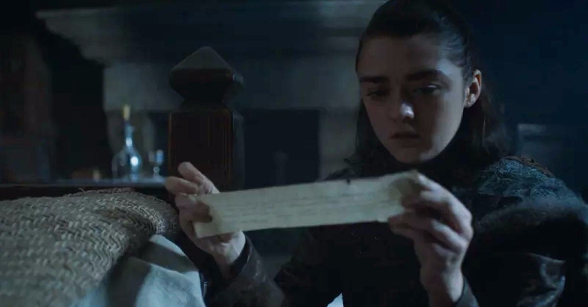 What Was on the Letter Arya Read in Game of Thrones? POPSUGAR Entertainment