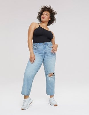 AE Ripped Mom Jean  High waisted mom jeans, Ripped mom jeans, Mom
