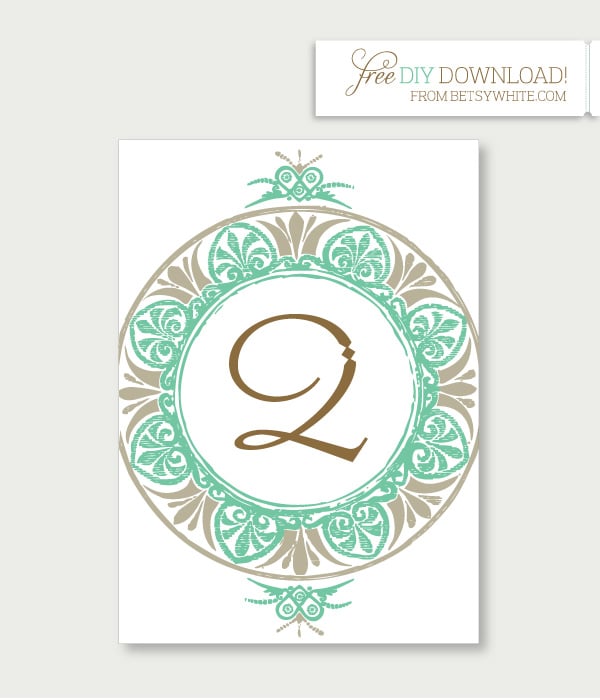 Medallion Table Numbers Free WeddingTable Printables POPSUGAR