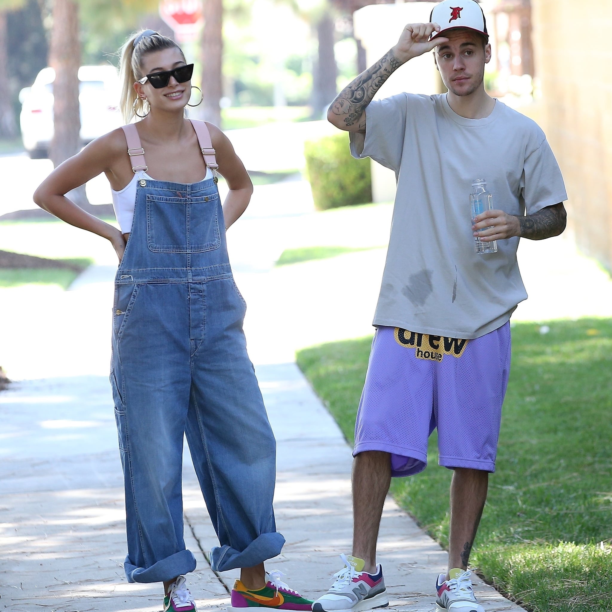 Hailey Baldwin And Justin Bieber Rainbow Sneakers Popsugar Fashion